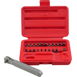 KAIFNT K451 Ultra Low Profile Screwdriver Bit Set with Mini Ratchet Wrench, 1/4-Inch Drive, 23-Piece