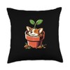 Corgi Planter Gardening Dog Lover Throw Pillow