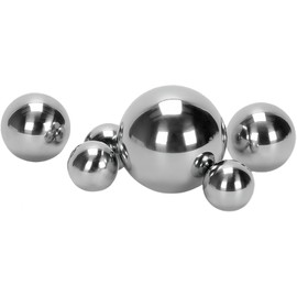 LAINIKE 6 palline decorative galleggianti in acciaio inox, per laghetto, mini bacino, fontana decorativa, sfera da giardino in metallo (argento)