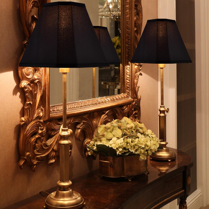GO&SO Bell Lamp Shades Set of 2 Black Scalloped Lamp