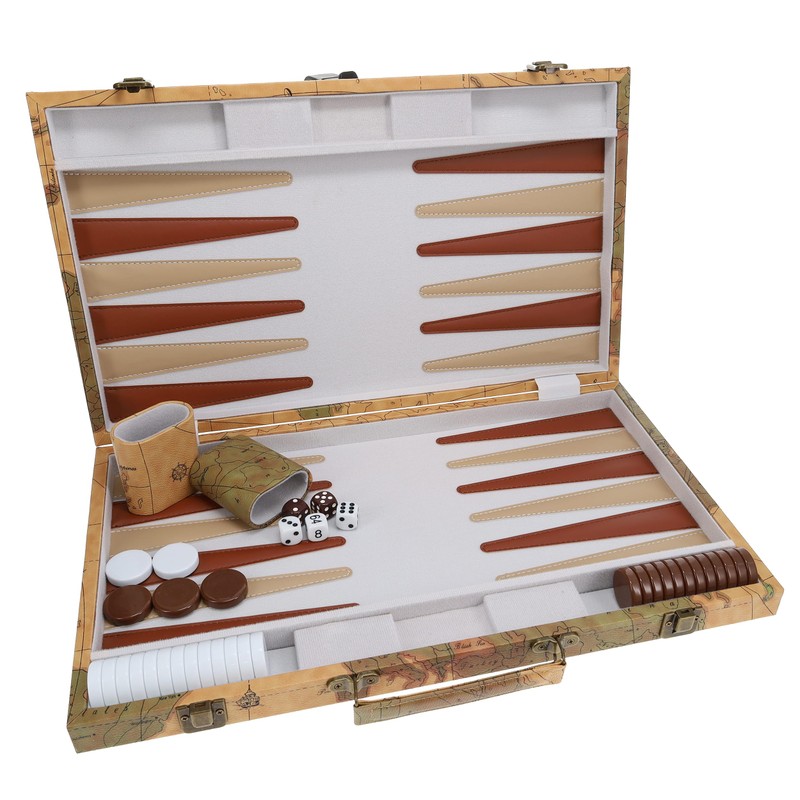 WE Games Map Design Backgammon Set - 18 Inch with