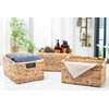 Large Wicker Basket Rectangular with Wooden Handles for Shelves, Water
