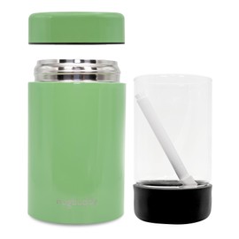 nugbuddy Airtight Storage Container - Vacuum Sealed Insulated w Glass Jar Insert - UV Protection, Temperature Controlled Staineless - Stays Fresh - Whiteboard Finish with Marker Included