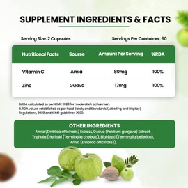 Generic Generic Plant Based Vitamin C with Zinc - 120 Veg Capsules