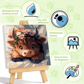 Reivworl Paint by Numbers Kit for Adults, Cow Paint by Number with Frame, Cow Paint by Number Kits Suitable for Gifts and Home Decor 10X10 Inch