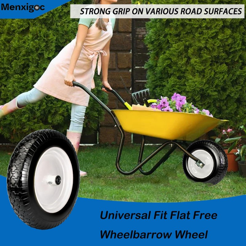 4.80/4.00-8 Tire, 14.5" Tire and Wheel Flat Free, 5/8" Bore