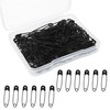 120 Mini Black Safety Pins (19mm) – Strong Alloy Steel