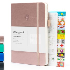 Ottergami Bullet Dot Journal A5 Notebook. Deluxe Journal Notebook + Stickers for Scrapbooking. 6 Stencils for Bullet Journaling. 100gsm A5 Paper Dotted Notebook. The Essential