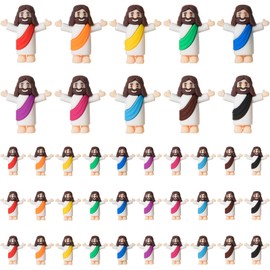 ARCHCRTC 40 Pcs Little Jesus Figurine Miniature Tiny Jesus Figures Religious Christ Savior Doll for Hide and Seek Sunday Easter Egg Stuffers Baptism Gift (40,Multicolor)