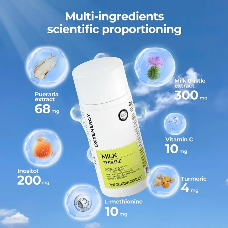 Oxyenergy Silymarin Milk Thistle. Con Vitaminas. Sin Sabor