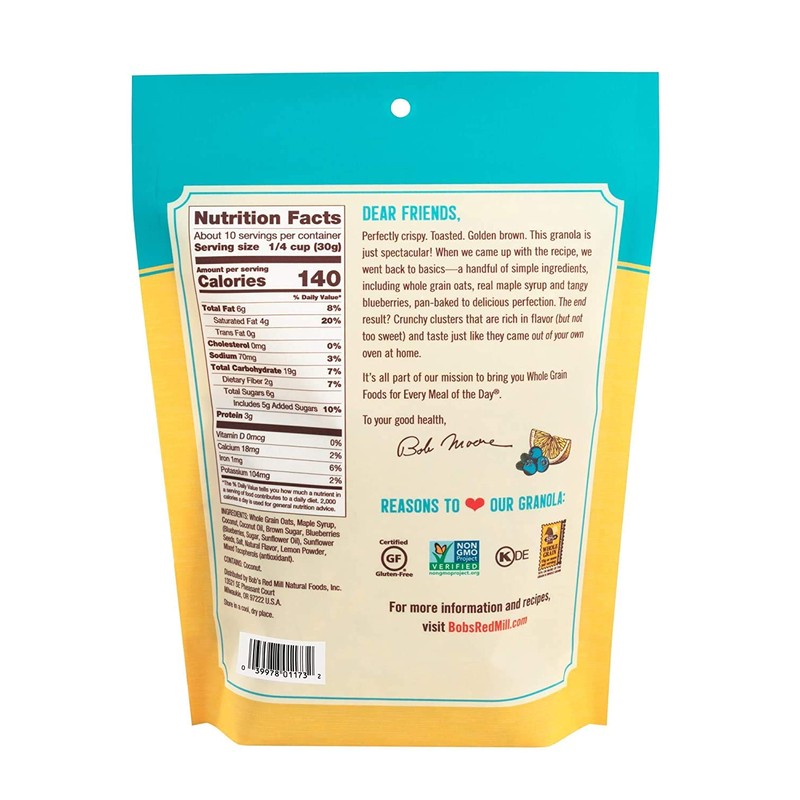 Bob's Red Mill Pan-Baked Granola Lemon Blueberry, 11 Ounce (Pack