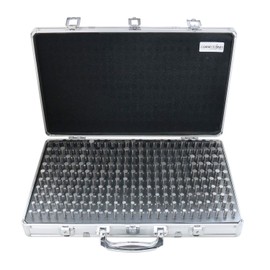Accusize Industrial Tools 0.251''-0.500'', 250 Pc Steel Plug Pin Gage Set, Minus, Class Zz, with Reliable Strong Aluminum Case, M2(-) a