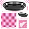 120 Sheets Pink Checkered Deli Liners and 12 Black Fast