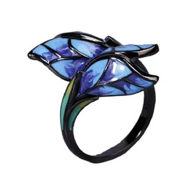 CZCLMLT-Women's 925 Sterling Silver Elegant Natural Ladies Jewelry Enamel Color Ring Noble Cloisonne Pansy Cocktail Party Fashion Ring Engagement Wedding Jewelry Size 6 10 653 (9)