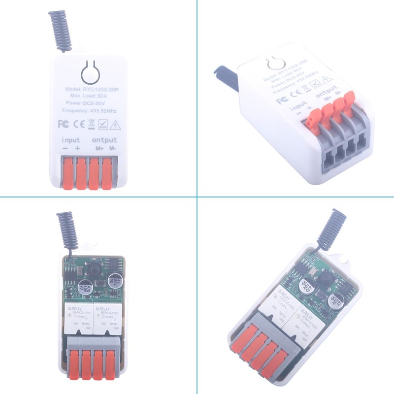 MANGOOD 12V Forward Reverse Remote Control Switch, DC 5V-30V 30A