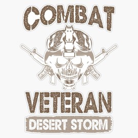 HOF Trading Combat Veteran Desert Storm - Veteran - Best Design Vinyl Sticker Waterproof Decal Laptop Wall Window Bumper Sticker 5"