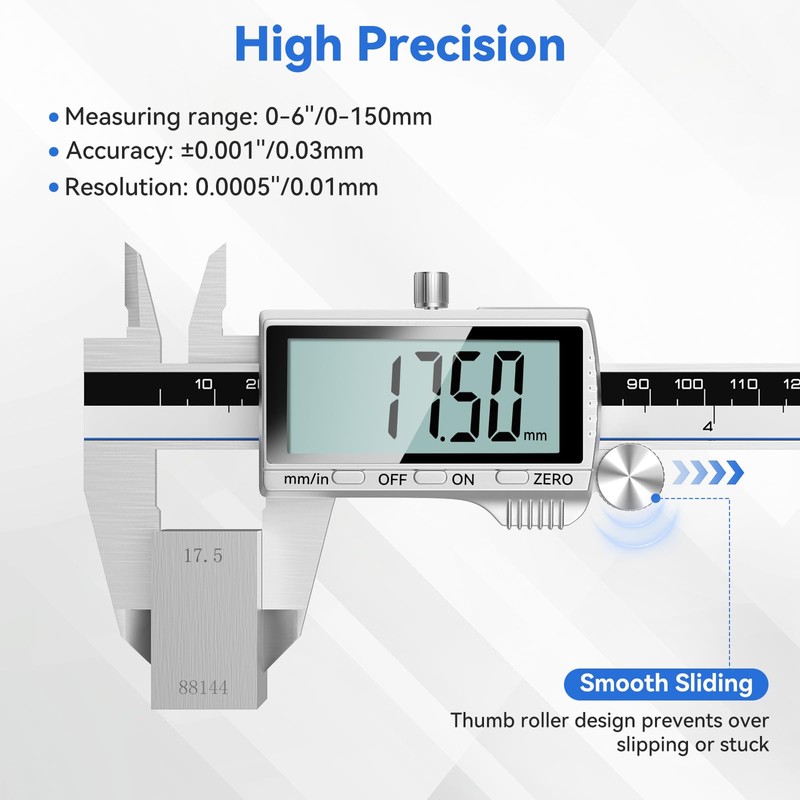 Housolution Digital Caliper, 8Inch Caliper Measuring Tool with Large LCD