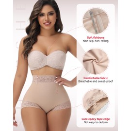 SHAPSHE Shapewear Shorts for Women Butt Lift Panties Slimmer Shaping Shorts Tummy Tuck Compression Underwear Body Shaper Girdles Postpartum Shape Wear Mid Waist Shaping Panty Seamless Shapewear Tan