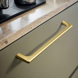 Myxekllo 4 Pack Gold Cabinet Drawer Pulls, Brushed Gold Pulls Handles for Dresser Drawers Bathroom Cabinet Hardware-160mm