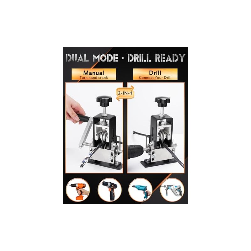 Manual Wire Stripping Machine, 2 IN 1 Drill-Powered/Hand Crank Wire