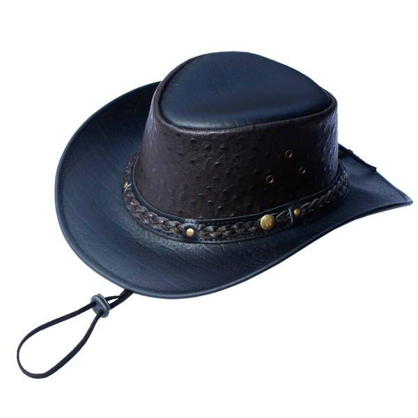 Wombat The West Black Cowboy Leather Hat – Premium Outback