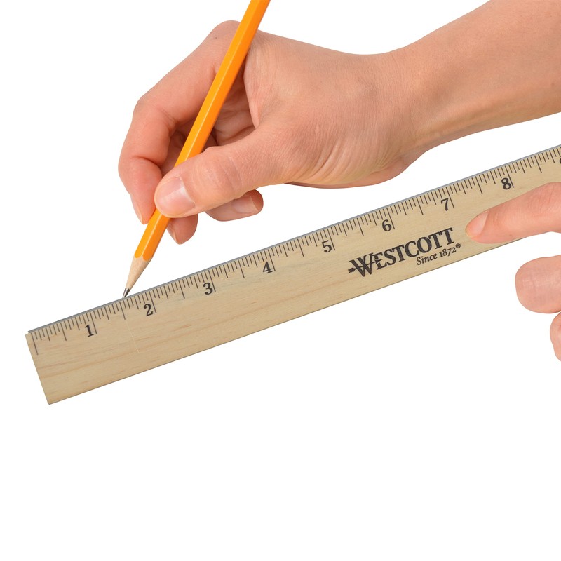 Westcott 12" Wood Ruler, Beveled Edge (05011)