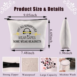 BDPWSS 911 Dispatcher Gift Dispatcher Appreciation Gift Not All Superheroes Wear Capes Some Wear Headsets Zipper Pouch (hero wear headset)