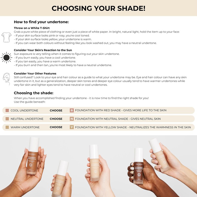 GOSH Foundation with SPF 15 for Light & Dark Skin,