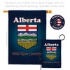 Breeze Decor Alberta Garden Flag Set with Stand Canada Provinces