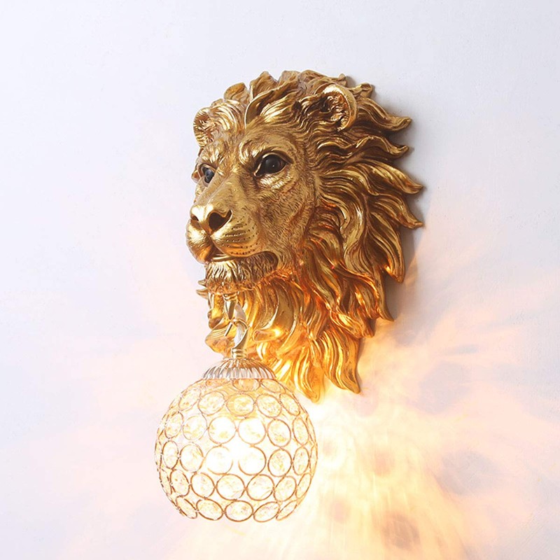 Pobllem Living Room Wall Lighting Gold Baroque Crystal Glass Wall