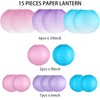 KAXIXI Paper Lanterns Decorative, Gradient Blue Purple Pink Round Hanging