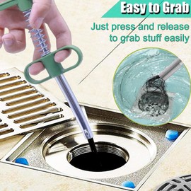 SHUOGUO Upgrade Drain Snake Hair Drain Clog Remover，61 Inch Flexible Claw Grabber Tool for Home Sink, Bathroom Tub,Drain, Toilet, Tight Spaces Unclogger Tool