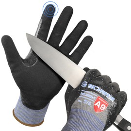 Schwer ProGuard-X ANSI A9 Highest Level Cut/Abrasion/Puncture Resistant Gloves for Heavy Duty Work, 3/4 Double Nitrile Coating for Ultra Durable, Water and Oil Proof, Anti Slip, Stain Resistant, 2S