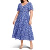 Women's 2025 Plus Size Casual Dress Floral Tiered V-Neck Aline