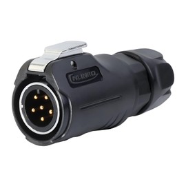 CNLINKO LP-12 6-Pin IP68 Waterproof Industrial Plug - For Solar Systems, Industrial Machinery & Outdoor Applications - DC 12V M12 Male/Socket Set with Metal Reinforced (6 Pin)