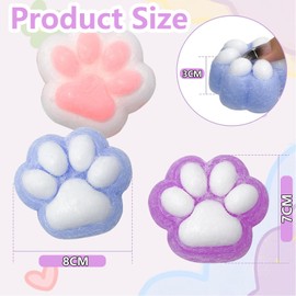 3PCS Taba Squishy, Cat Squishy, Squishy Cat, Mini Animals Stress Relief Toy, Funny Novelty Cute Animals Stress Relieving Fidget Toy, for Boys Girls Birthday Party Gifts(Blue,White and White)