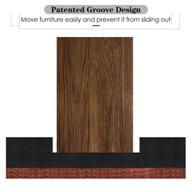 [Upgrade] Furniture Sliders 12 PCS 3.5'' with 2Inch Square Groove, Felt Furniture Sliders for Hardwood Floor, Furniture Mover Slider Move Heavy Duty Furniture While Prevent Sliding Out