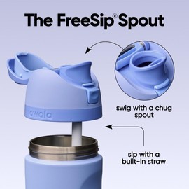 Owala FreeSip - Botella de agua aislada de acero inoxidable con popote, botella de agua deportiva sin BPA, ideal para viajes, 24 onzas, Out of the Blue
