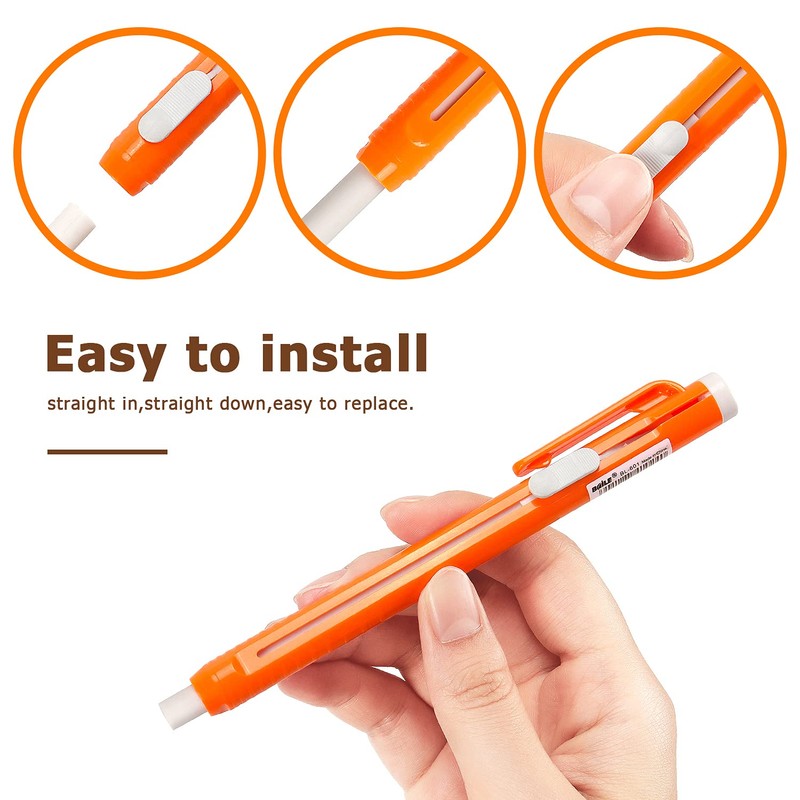 Retractable Mechanical Eraser Pen, Pen-Style Erasers Assorted Color, 4 Pack