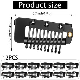 Gjinxi 12 Pcs Chunni Clips with Safety Pins, Hair Extension Snap Invisible Wig Combs Dupatta Setting Clips Hair Clip Strong Chunni Grip Hair Accessories for Woman Veil Hijab