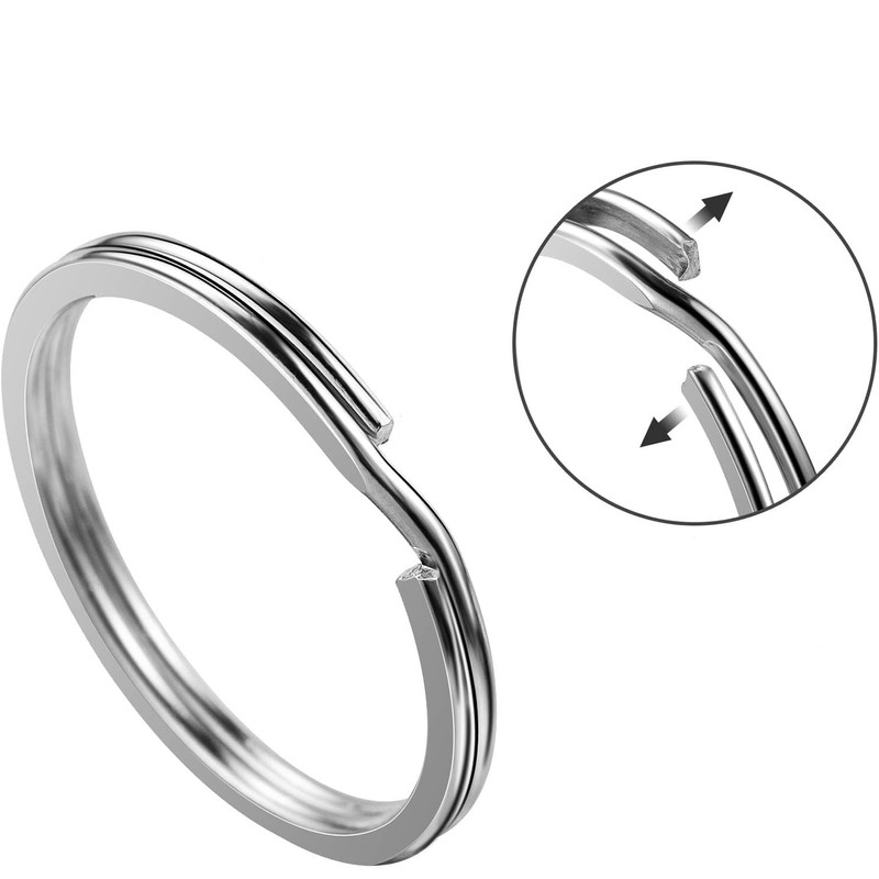 [caak] Stainless Steel Flat Key Ring Holder Double Ring Lightweight
