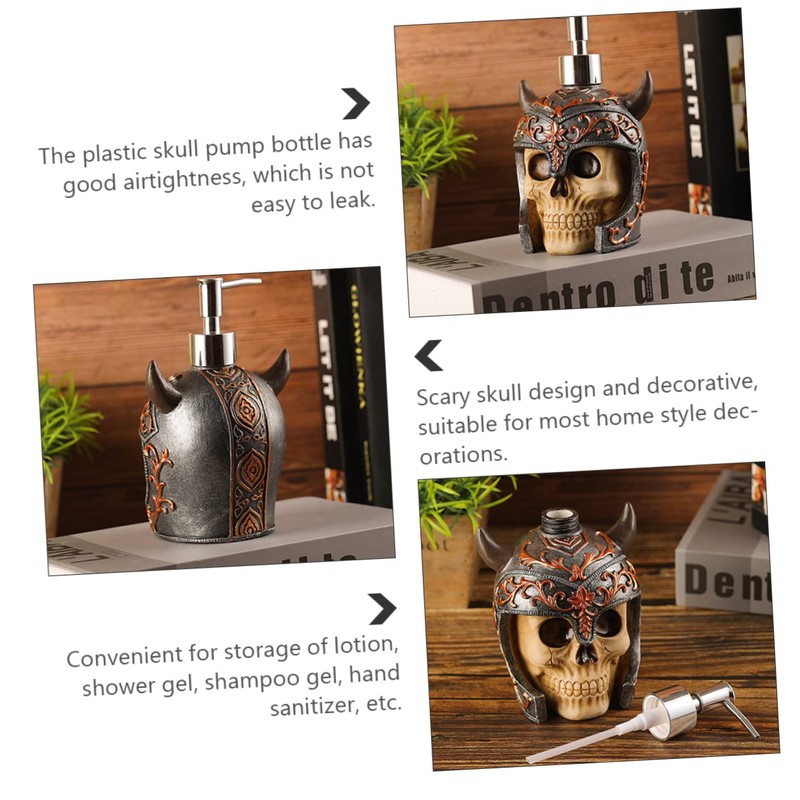 BIUDECO 300ml Refillable Skull Shape Bottle for Body Lotion Shower
