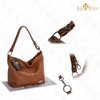 LiaTalia Womens Genuine Italian Leather Medium Size Shoulder Hobo Bag