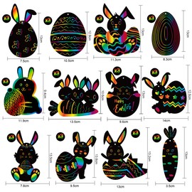 Wishstar Easter egg scratch pictures, children's crafts, Easter eggs craft set for Easter birthday party decoration DIY craft