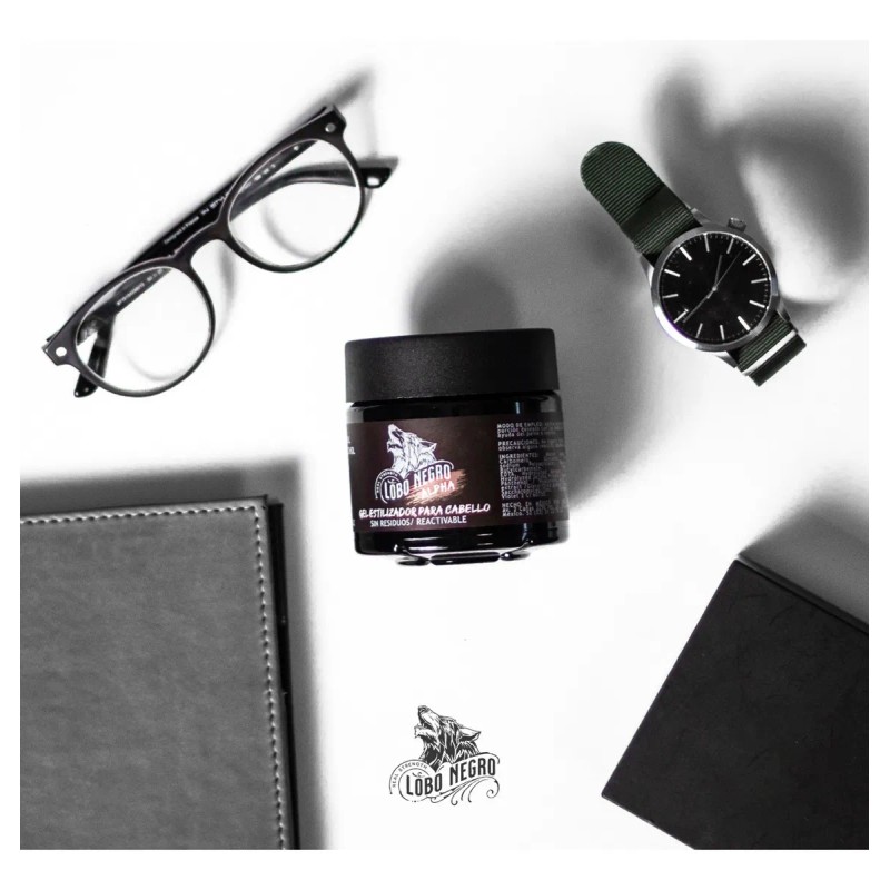 Gel Fijador Natural Lobo Negro Alpha 250g Cabello Y Barba