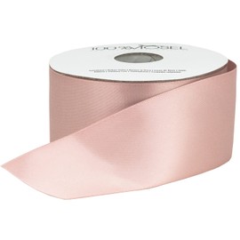 100% Mosel Satin Ribbon, in Blush Rose, Matte Shiny Gift Ribbon, Elegant Ribbon for Decorating & Crafts, for Wrapping Special Gifts, for Weddings, Christenings, etc. (50 mm x 25 m)