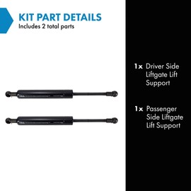 TRQ TRQ Driver & Passenger Side Liftgate Lift Support Shock Strut Set Compatible with 2001-2007 Volvo V70 2003-2007 XC70