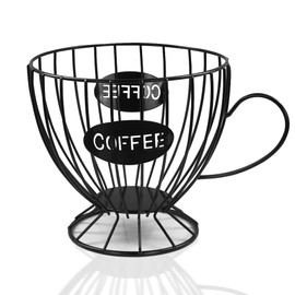 Coffee Pod Holder,Cup Pattern K Cup Holder Metal Coffee Capsule Holder Basket Espresso Pod Organizer for Home Office Decoration Bar Storage Container