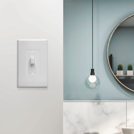 TayMac MW5070W MASQUE 2000 White 1-Gang Decorator Toggle Switch Cover-Up Wall Plate 5-Pack, Replaces Old Wall Plate for Toggle Switch, Home Improvement Essential