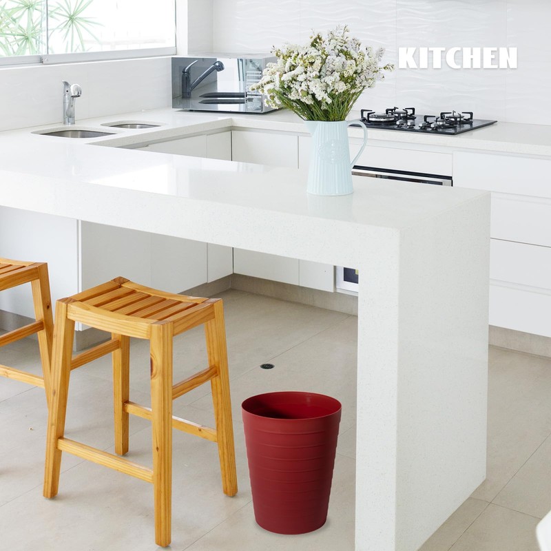 UUJOLY Small Bathroom Trash Can Wastebasket, Plastic Garbage Bin Container